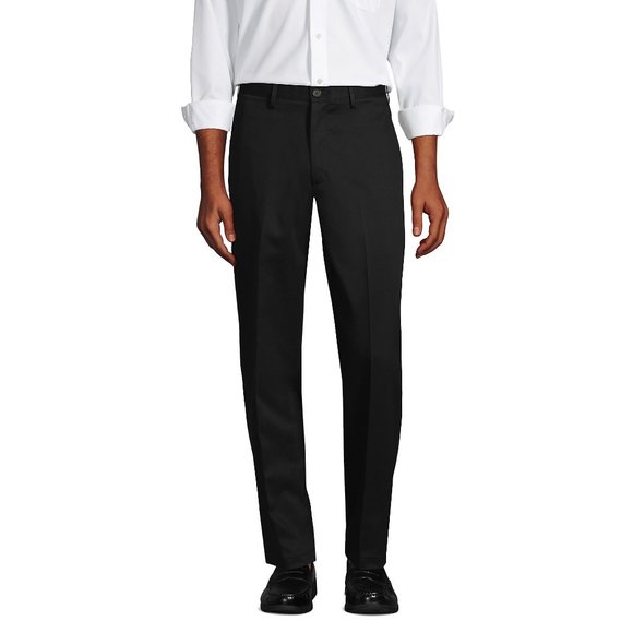NWT LANDS' END MEN'S TRADITIONAL FIT NO IRON CHINO PANTS BLACK 31, 44 - Picture 1 of 11